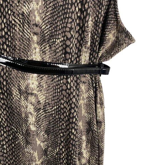 Lane Bryant Dress Size 26/28 Snake Print Cowl Neck Sleeveless Belted NWT DR-1519 - Picture 4 of 9